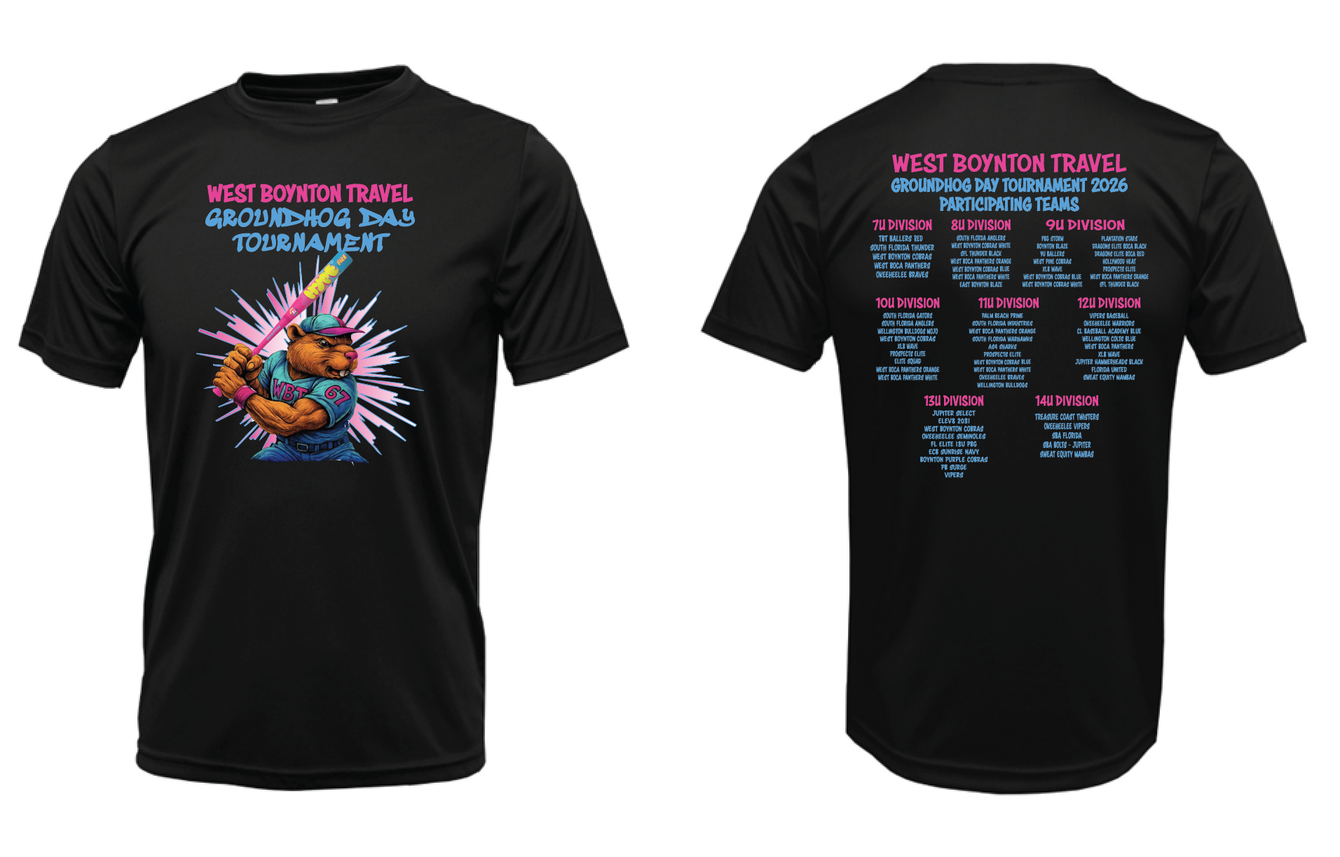 WBT COBRAS BASEBALL UNISEX GROUNDHOG TOURNAMENT SHIRTS